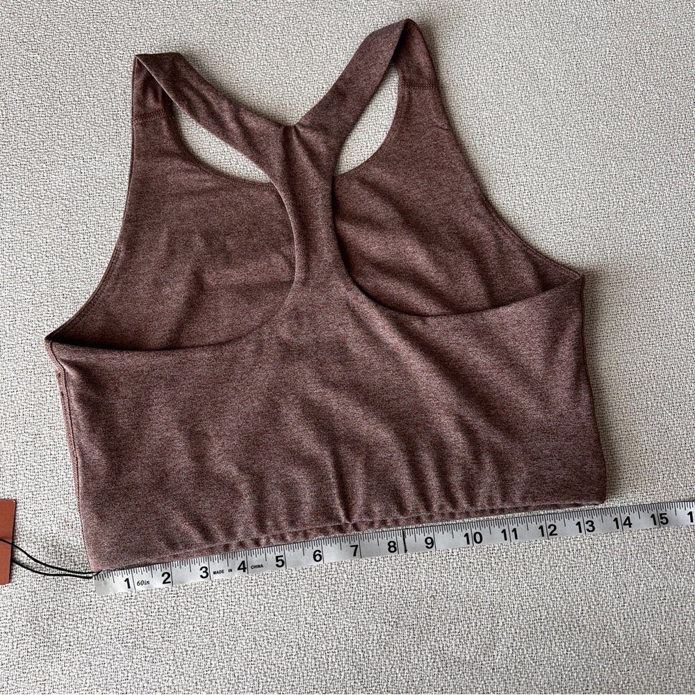 NWT Girlfriend Collective Racerback Halter Sports Bra Large Heather Purple - Picture 4 of 4
